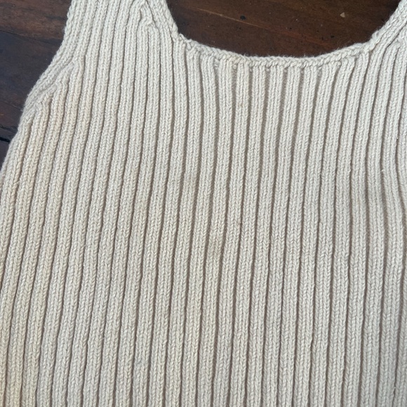 Los Angeles Apparel knit halter top xs s extra small xs/s creme crop top cropped - Picture 6 of 8